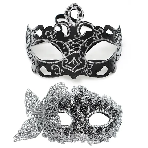 Masque de Mascarade Couronne Papillon Dentelle Demi-Visage Masque Pour Halloween Carnaval Fête Femme Homme Accessoires de Costume