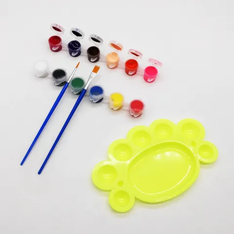 Conjunto de Pintura Acrílica DIY para Niños Pinceles de Artista y Paleta Suministros de Pintura Artesanal