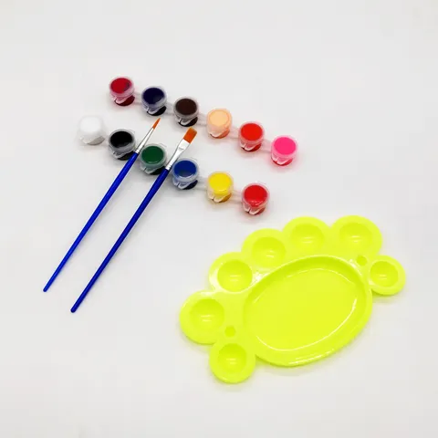 Conjunto de Pintura Acrílica DIY para Niños Pinceles de Artista y Paleta Suministros de Pintura Artesanal