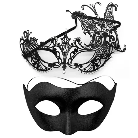 Halloween Fête Mascarade Métal Papillon Masque Strass Art en Fer Vénitien Masque pour les Yeux Pour Hommes Femmes Festival Costume Accessoires