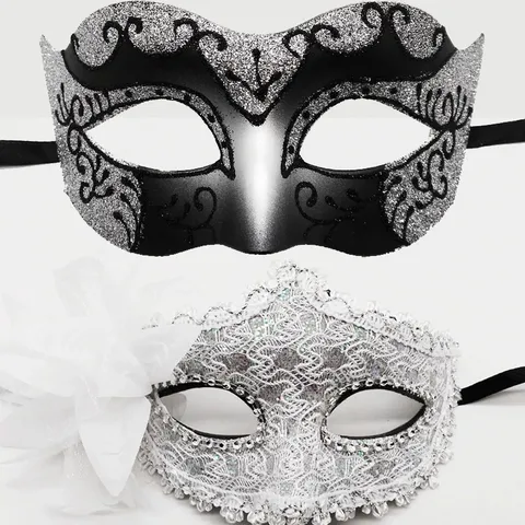Maskerade Party Maske Prinzessin Feen Maske Mit Seitlicher Blume Gold Blau Silber紫色 Kostüm Zubehör Für Erwachsene Und Kinder