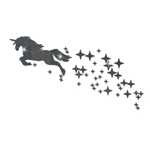 Acrylic Unicorn Wall Sticker DIY Mirror Wall Decal Kids Room Nursery Home Decor Self-Adhesive Waterproof Wall Decor