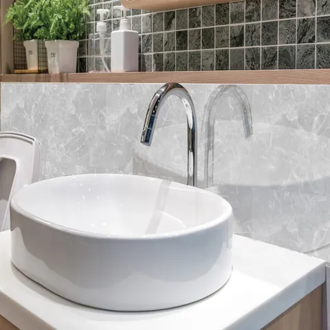 Adesivi da Parete Impermeabili con Tessitura in Marmo PVC Decals Autoadesive per Cucina Bagno Decorazione della Casa