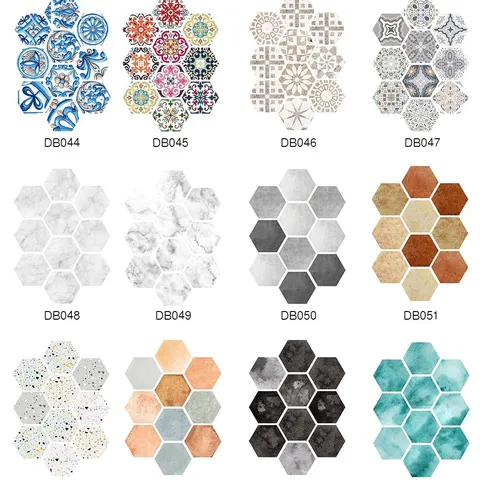 Adhesivo Azulejo Hexagonal Autoadhesivo Impermeable PVC Suelo Adhesivo Laminado Sarga Pared Adhesivo Decoración Hogar Decal