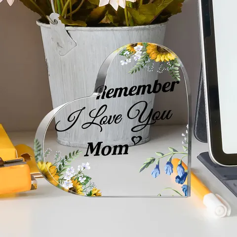 Hart Acryl Plaque Bureau Ornament Transparant Tafel Decor Cadeau Inspirerende Citaat Aandenken Teken