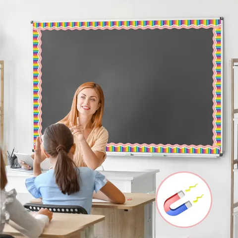 Μαγνητικό Περίγραμμα Λευκού Πίνακα Χρωματιστά Μολύβια Λωρίδα Διακόσμησης Σχολικού Πίνακα Αδιάβροχο Μαγνητικό Αυτοκόλλητο PVC