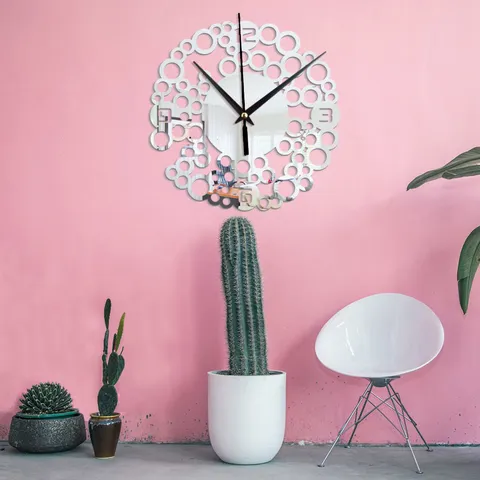 Acrylic Mirror Wall Clock Modern Minimalist Round Design Silent Quartz Clock For Living Room Bedroom Home Decor