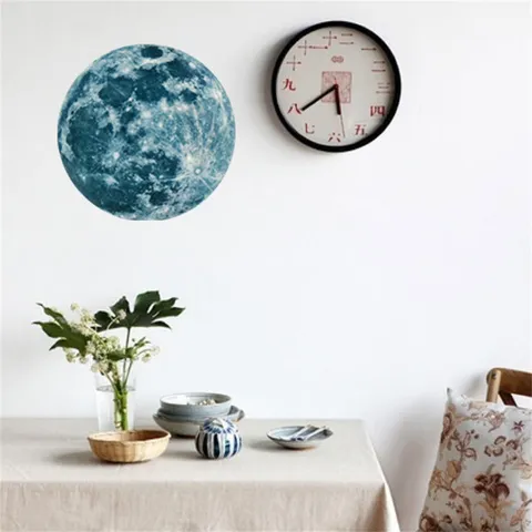 Luminous Moon Wall Sticker Glow In The Dark PVC Fluorescent Moon Decals For Kids Room Bedroom Home Decor