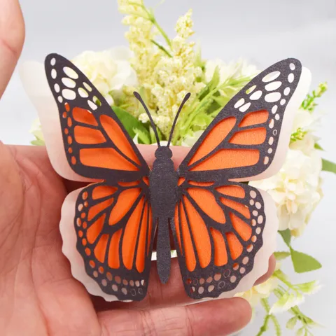 3D Opengewerkt Parelmoer Papier Vlinder Muurstickers DIY Verwijderbare Kunststickers Voor Bruiloft Huis Woonkamer Slaapkamer Decor