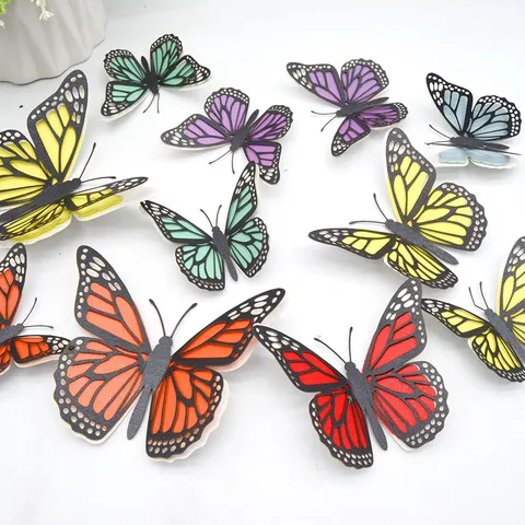 3D Opengewerkt Parelmoer Papier Vlinder Muurstickers DIY Verwijderbare Kunststickers Voor Bruiloft Huis Woonkamer Slaapkamer Decor