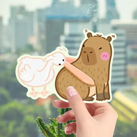 Leuchtender Cartoon Tier Wandaufkleber Glow In The Dark Capybara Süßes PVC Abziehbild Für Kinderzimmer Heimdekoration