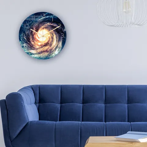 Modern Acrylic Starry Sky Wall Clock Silent Sweep Movement Decorative Round Clock For Living Room Bedroom Home Decor