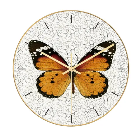 Orologio da Parete Moderno in Acrilico Movimento Silenzioso Motivo Farfalla Screpolata Per Soggiorno Ufficio Decorazione Casa