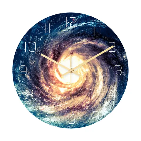 Modern Acrylic Starry Sky Wall Clock Silent Sweep Movement Decorative Round Clock For Living Room Bedroom Home Decor