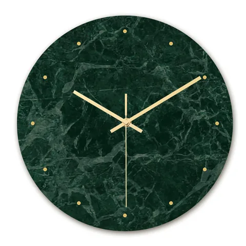 Modern Minimalist Acrylic Wall Clock Silent Sweep Movement Marble Pattern Round Hanging Clock For Living Room Home Decor