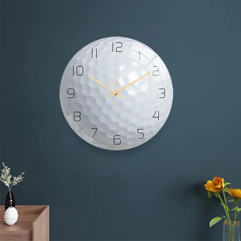 Modern Minimalist Golf Ball Wall Clock Acrylic Silent Sweep Movement Decorative Timepiece For Living Room Bedroom Office