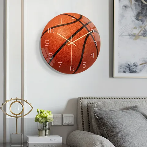 Acrylic Basketball Wall Clock Silent Decorative Clock For Living Room