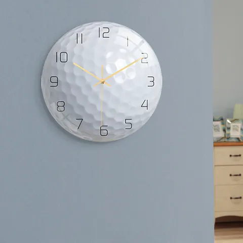 Modern Minimalist Golf Ball Wall Clock Acrylic Silent Sweep Movement Decorative Timepiece For Living Room Bedroom Office