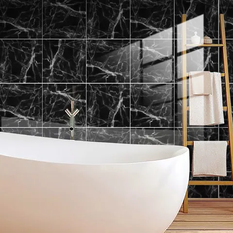 Stickers Muraux Imperméables en PVC Géométriques Abstraits Minimalistes Amovibles pour Cuisine Salle de Bain Décoration