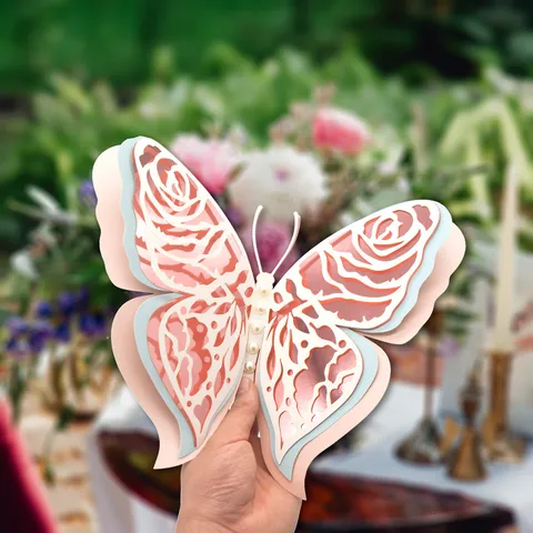 3D Hollow Pearl Paper Butterfly Wall Stickers Multilayer DIY Wall Decals For Wedding Party Home Decor Room Decoration