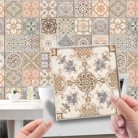 Adesivo Murale Piastrella a Mosaico Retro Impermeabile Autoadesivo PVC Wall Decal Per Cucina Bagno Decorazioni Casa Soggiorno Camera da Letto