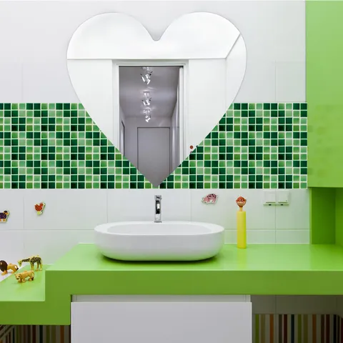 3D Mosaiko Grid Wall Stickers Adiafrochora Aftokollita Plakidia Kouzinas Baniou Diakosmisi Spitiou