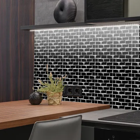 Adiavrocha Autokollita Plakidion Mosaikou apo Plastiki Memvrani PVC gia Anakainisi Spitiou Kouzina Diakosmisi