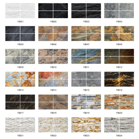 Faux Slate Marble Pattern Wall Stickers Waterproof PVC Crystal Film Self Adhesive Tile Stickers For Kitchen Bathroom Home Decor