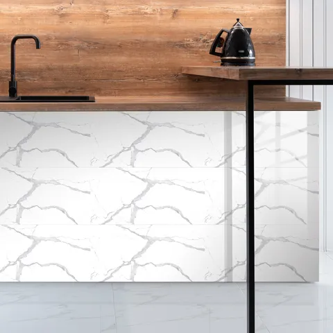 Adhesivos de Pared de Azulejos de Cristal Extraíbles Impermeables Patrón de Mármol Engrosados Autoadhesivos Papel Tapiz