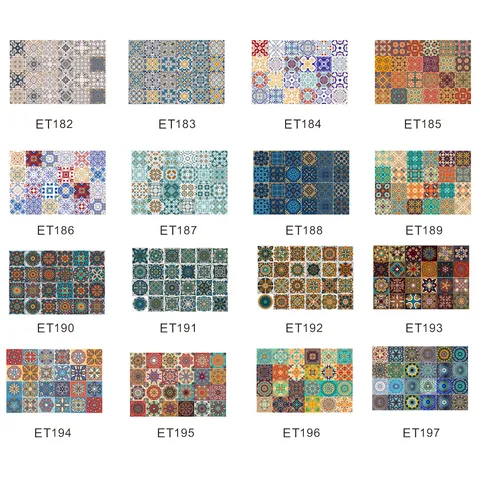 Motivo Floreale Mandala PVC Adesivo da Parete per Piastrelle con Pellicola Lucida Impermeabile Decorazione per la Casa