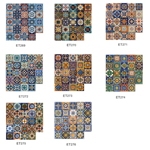 Moroccan Style Tile Wall Stickers Waterproof PVC Peel And Stick Self Adhesive Decals For Kitchen Bathroom Living Room Home Decor