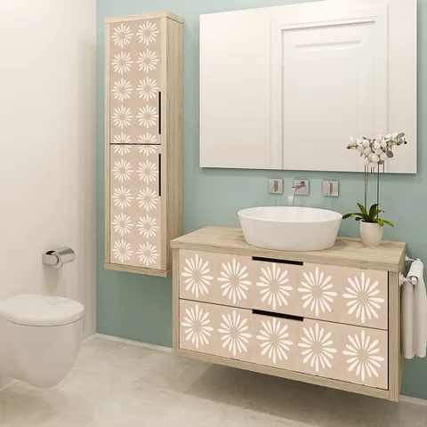 Pegatinas de Azulejos Cuadrados Estilo Bohemio 24 Piezas Papel Pintado Autoadhesivo Impermeable Decoración Hogar Cocina Baño
