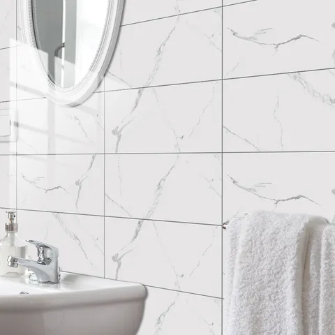 Modern Minimalist Waterproof PVC Simulated Marble Wall Sticker Self Adhesive Floor Tile Decal Home Decor