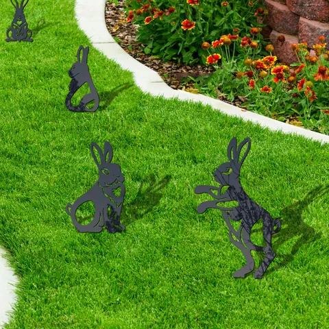 Acrylic Animal Silhouette Yard Stake Waterproof Garden Lawn Decorative Art Mirror Silhouette Outdoor Yard Ornament For Backyard Lawn