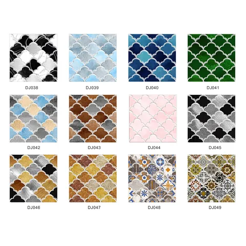 Stickers Carrelage Lotus 3D Imperméables Auto-adhésifs PVC Stickers Muraux Amovibles Pour Cuisine Salle de Bain Décoration Maison