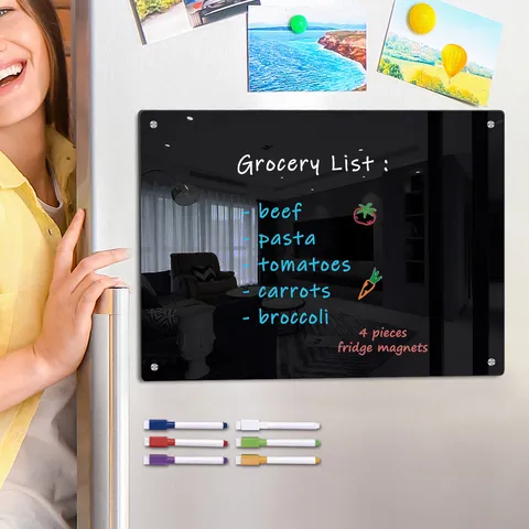 Transparent Acrylic Weekly Planner Memo Board Magnetic Refrigerator Calendar Dry Erase Board With Markers