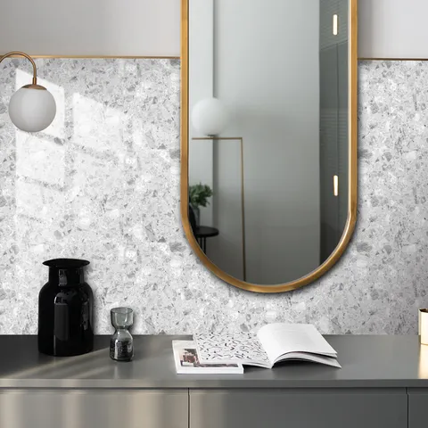 Terrazzo Crystal Film Tile Stickers Home Decor Self-Adhesive Floor Wall Sticker