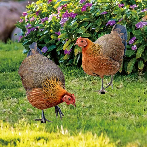 Acrylic Chicken Yard Art Stake Waterproof Outdoor Garden Lawn Decoration Colorful Hen Decorative Acrylic Sign For Yard Farmhouse