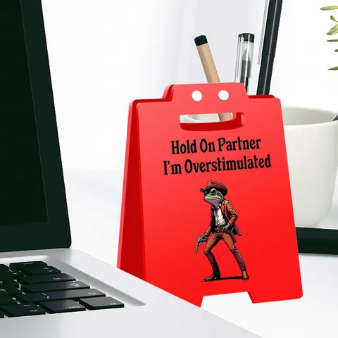 Funny Office Acrylic Desk Sign Cowgirl Frog Quote Table Decor Gag Gift