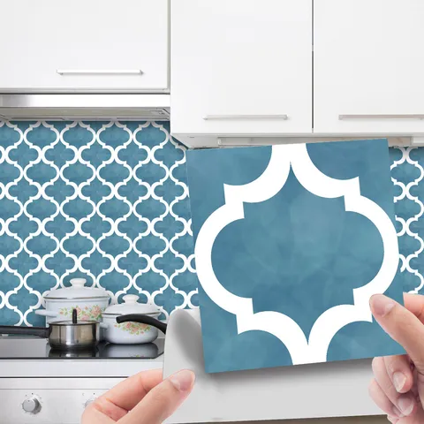 Pegatinas De Azulejos De Mosaico Geométrico 3D Impermeable Autoadhesivo Calcomanía De Pared De PVC Para Cocina Y Baño