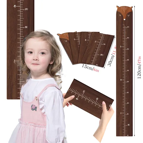 Hölzernes Kinder Messlatte Wachstumsdiagramm Cartoon Giraffe Wandaufkleber Mit Massband Für Kinderzimmer Dekor