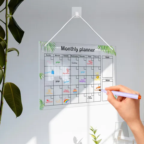 Acrylic Monthly Planner Calendar Dry Erase Board Hanging Wall Memo Board Transparent Acrylic Schedule Board For Office Home