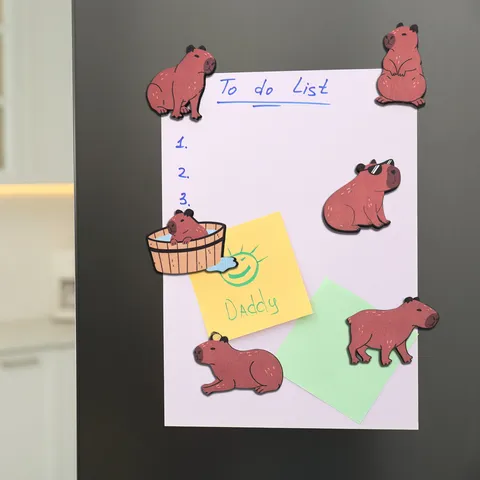 Hölzerner Capybara Kühlschrankmagnet Süßes Cartoon Tier Magnetaufkleber Für Küche Heimdekoration Kühlschrank Adsorption