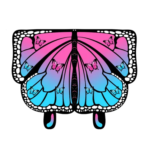 Halloween Kids Butterfly Wings Cape Decorative Printed Cloak Costume Props Shawl For Dance Performance Holiday Party Dress Up Accessories