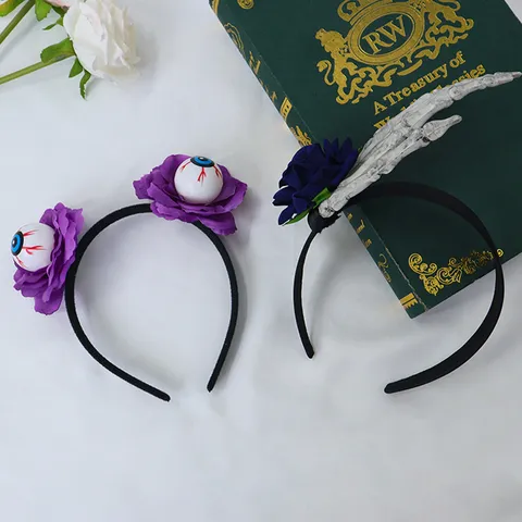Halloween Oogbal Haarband Skelet Hand Roos Haarsieraden Plastic Hars Feestverkleedpartij Cosplay Hoofdband Voor Unisex