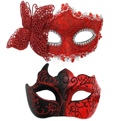 Klassiek Masquerade Masker Voor Koppels Mysterieus Kant Vlinder Half Gezicht Fantoom Masker Halloween Carnaval Feest Kostuums Requisieten Decor