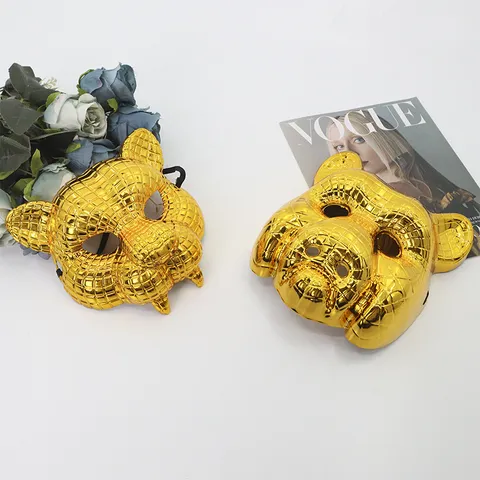 Gouden Dieren Masker Plastic Masquerade Halloween Carnaval Feestartikelen Leeuw Luipaard Uil Vorm Metallic Masker Kostuum Accessoire