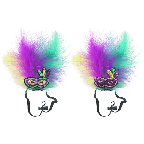Fascia Piumata per Animali Domestici Carnevale Paillettes Accessori per Costumi per Gatti e Cani Decorazione per Feste e Spettacoli
