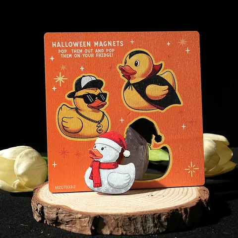 Houten Cartoon Kleine Gele Eend Koelkastmagneten Schattige Dieren Magnetische Koelkaststickers Voor Thuis Keuken Decor
