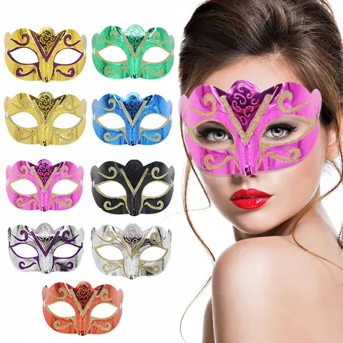 Gegalvaniseerde Vlinder Masquerade Masker Voor Vrouwen Venetiaans Half Gezichtsmasker Halloween Carnaval Geschilderd Oogmasker Party Props